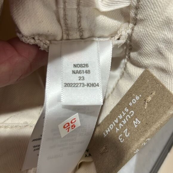 Madewell no825 Curvy 90s Straight ivory denim jeans NWT size 23 - Picture 11 of 12